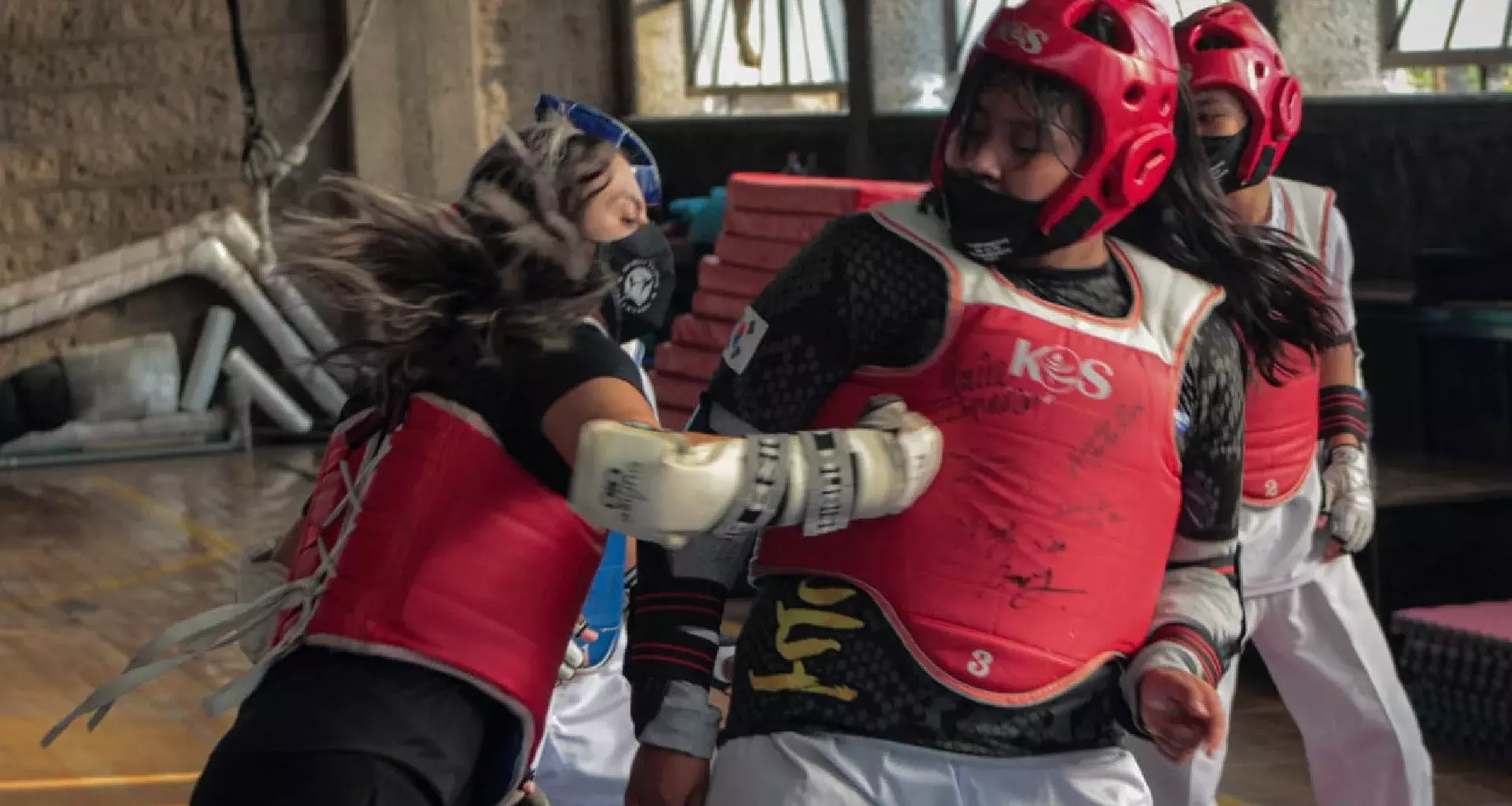 Dafne combatiendo durante la competencia.