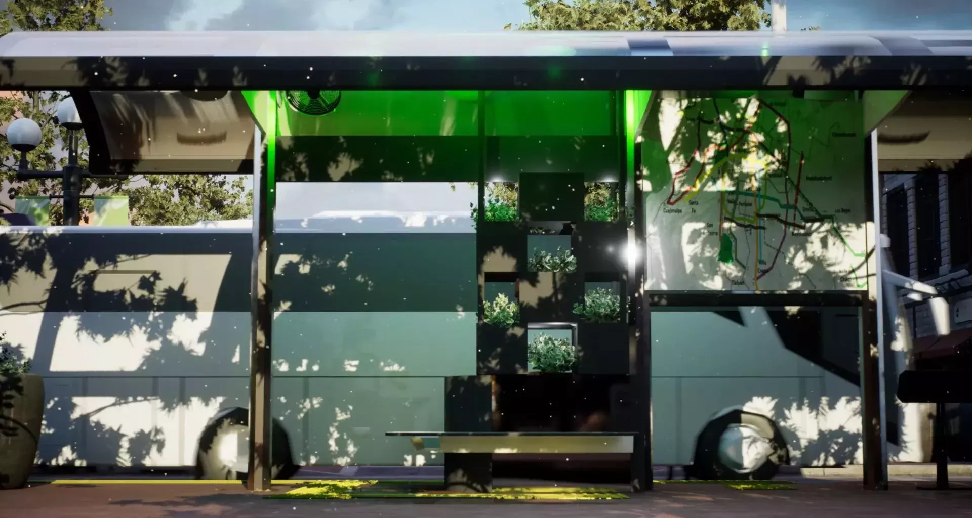 Modelo 3D de inBus, parada de autobus inteligente