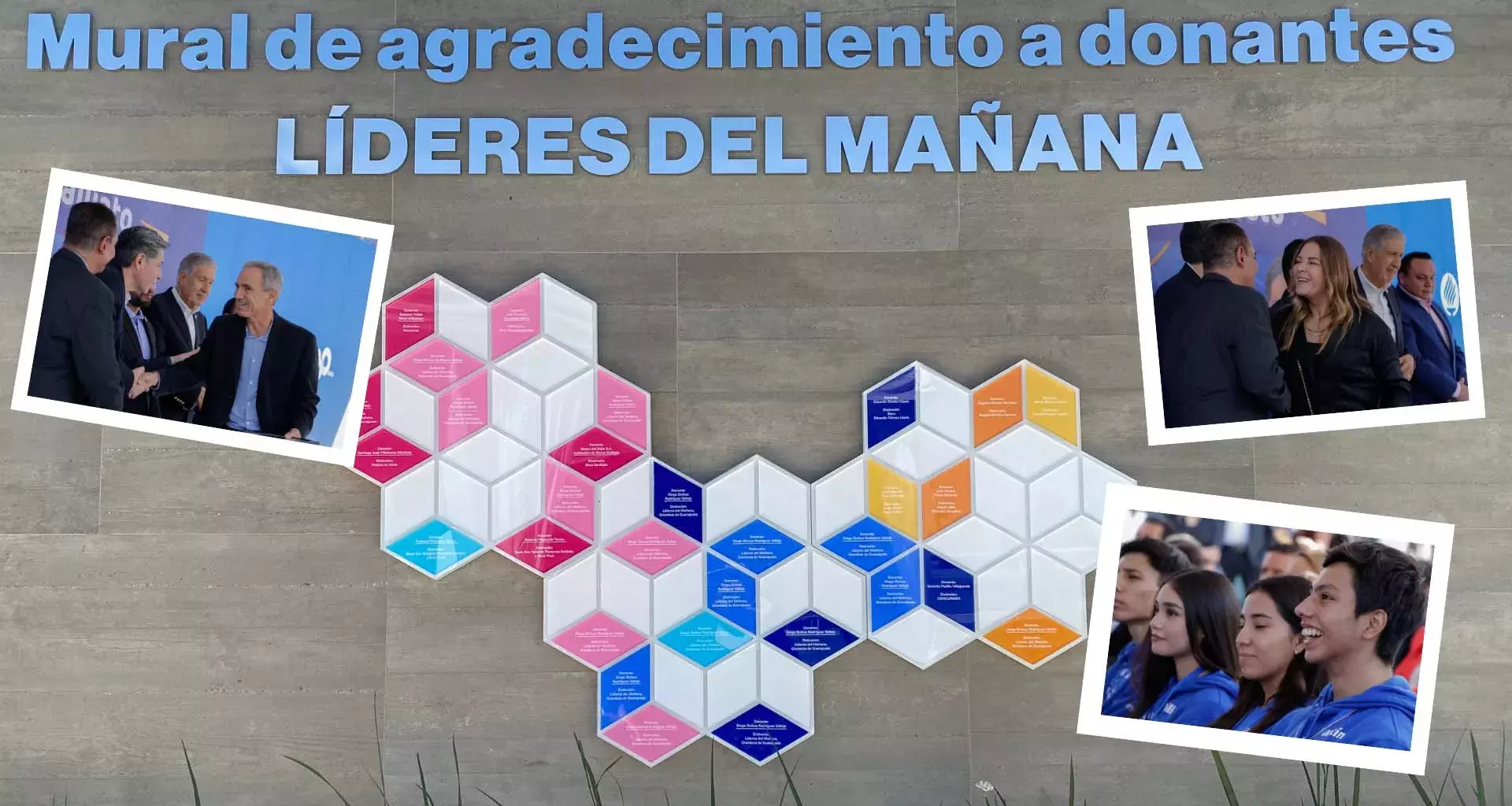 Mural de agradecimiento a donantes de la beca Líderes del mañana