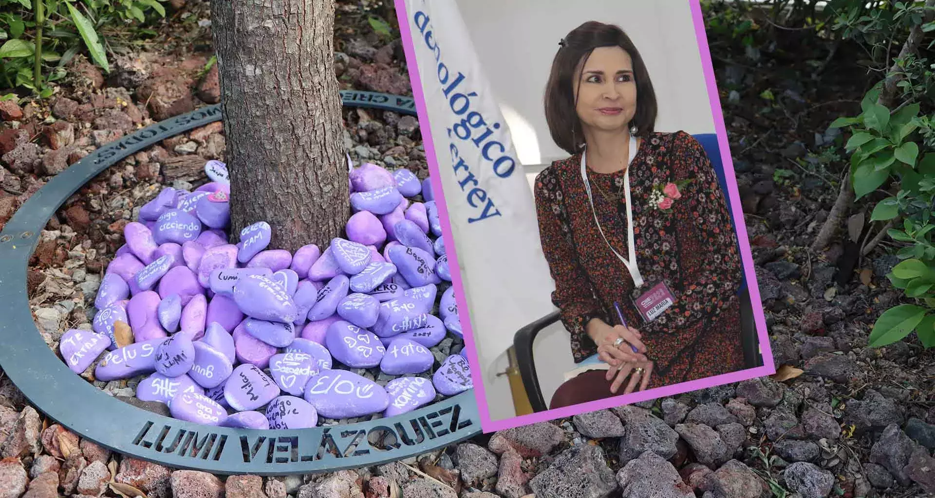 Plasman en árbol recuerdo de profesora Luz María del Tec