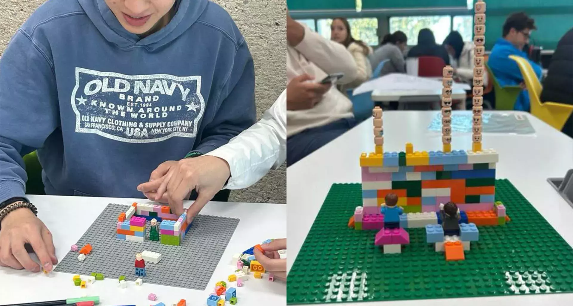 Con lego, el profesor Jorge Contreras realizó una propuesta innovadora de educación