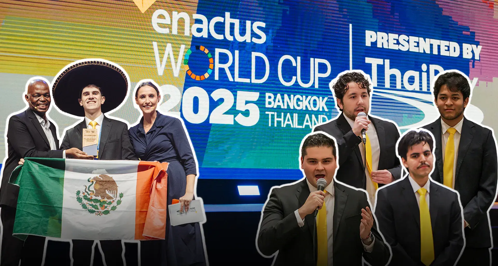 Montaje de jóvenes mexicanos