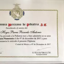 Nuevo miembro de la Academia Mexicana de Pediatría