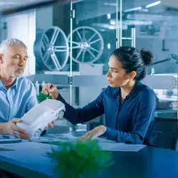 Mujer liderando proyecto automotriz