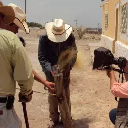 Sergio grabando la película