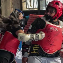 Dafne combatiendo durante la competencia.