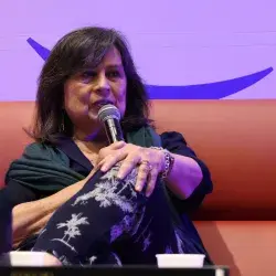 La escritora Laura Restrepo durante la Feria Interancional del Libro 2025