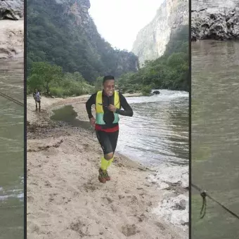 Bernabé cruzando el Río La Venta