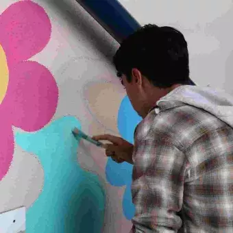 La Comunidad Tec fue parte fundamental para la creación del mural del Puente Creativo.