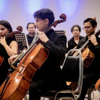 Violonchelistas presentes en concierto de la Camerta de Coahuila por el 50 aniversario del Tec de Monterrey campus Laguna