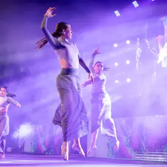 Estudiantes y EXATEC de campus Hidalgo durante su presentación en Ensamble Legacy