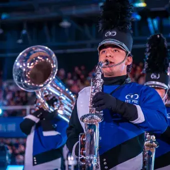 Integrantes de la banda musical del Tec Puebla durante inauguración